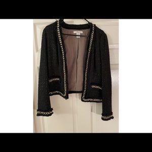 WD.NY Classic tweed inspired black and gold blazer